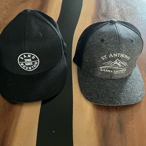 Black and Gray Snapback Hats with Outdoor Designs